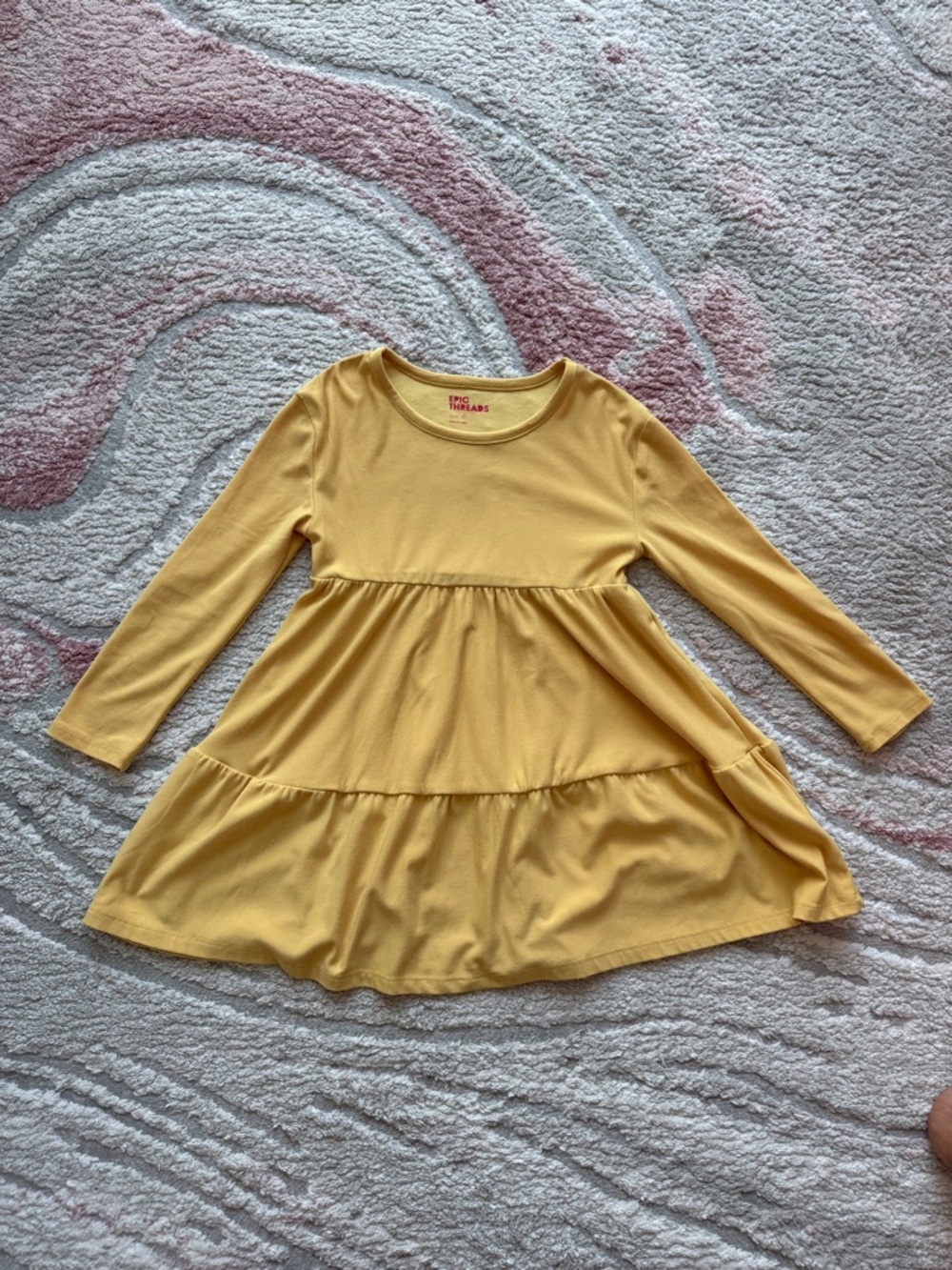 Epic Threads Yellow Long-Sleeve Tiered Dress for Girls